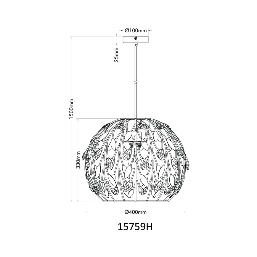Globo - Κρεμαστό φωτιστικό οροφής 1xE27/40W/230V διάμετρος 40 cm