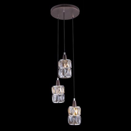Globo - Κρυστάλλινο πολύφωτο με σχοινί 3xE14/40W/230V