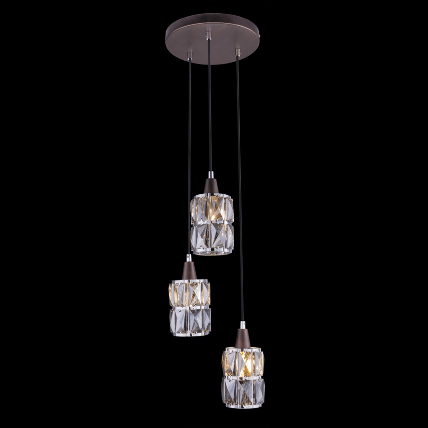 Globo - Κρυστάλλινο πολύφωτο με σχοινί 3xE14/40W/230V