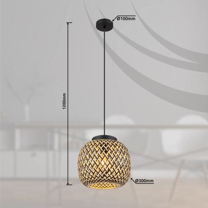 Globo 15766H1 - Κρεμαστό φωτιστικό οροφής COLLY 1xE27/15W/230V διάμετρος 30 cm