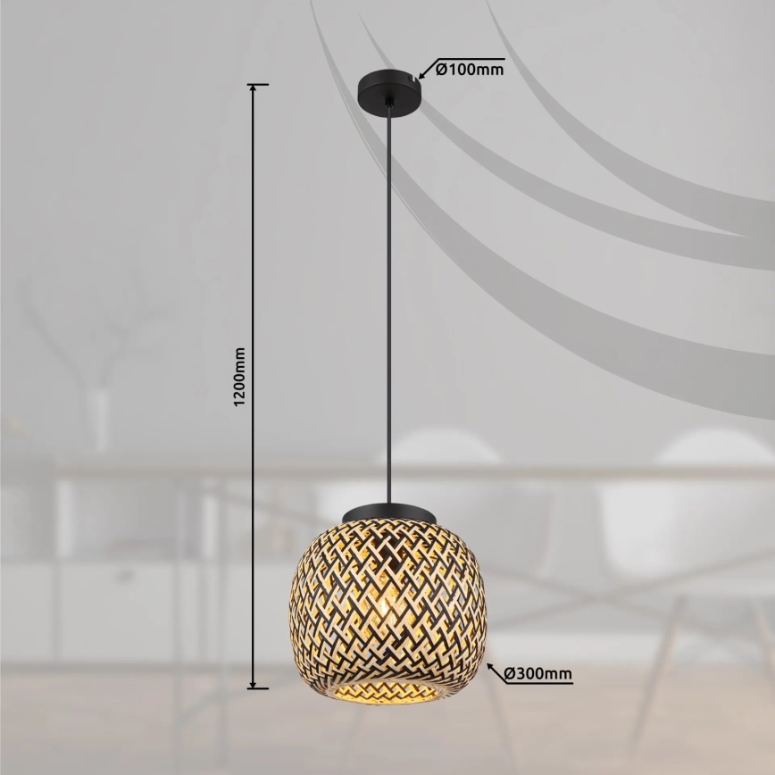 Globo 15766H1 - Κρεμαστό φωτιστικό οροφής COLLY 1xE27/15W/230V διάμετρος 30 cm