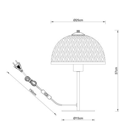 Globo - Eπιτραπέζια λάμπα 1xE27/15W/230V μπαμπού