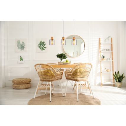 Globo - Κρεμαστό φωτιστικό οροφής 3xE27/25W/230V μαύρο
