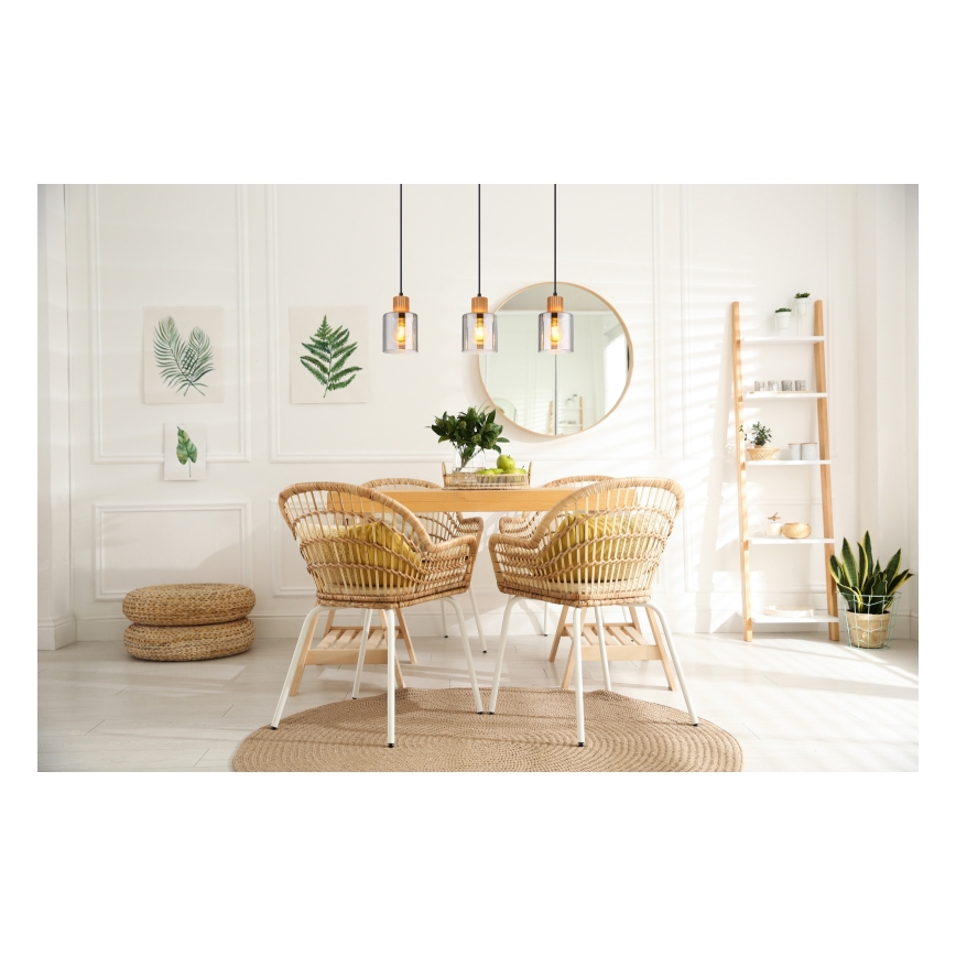 Globo - Κρεμαστό φωτιστικό οροφής 3xE27/25W/230V μαύρο
