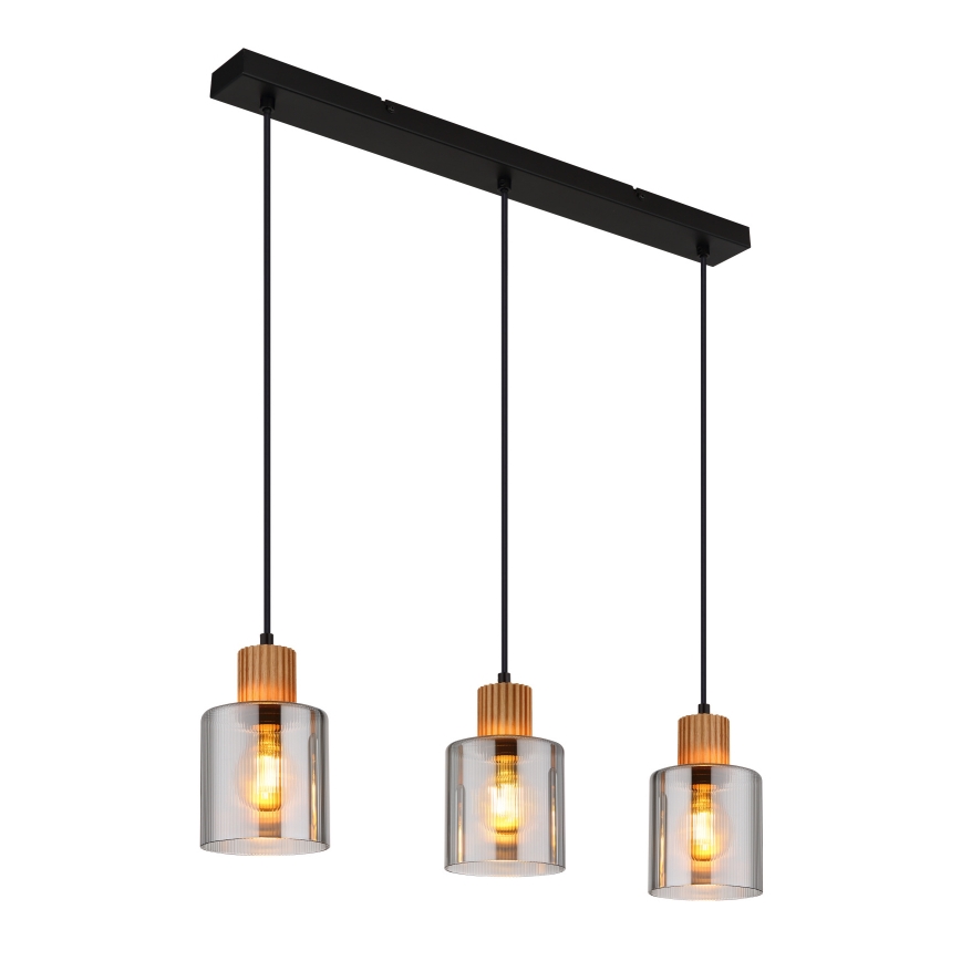 Globo - Κρεμαστό φωτιστικό οροφής 3xE27/25W/230V μαύρο