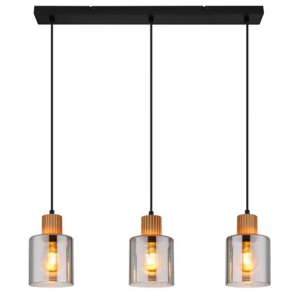 Globo - Κρεμαστό φωτιστικό οροφής 3xE27/25W/230V μαύρο