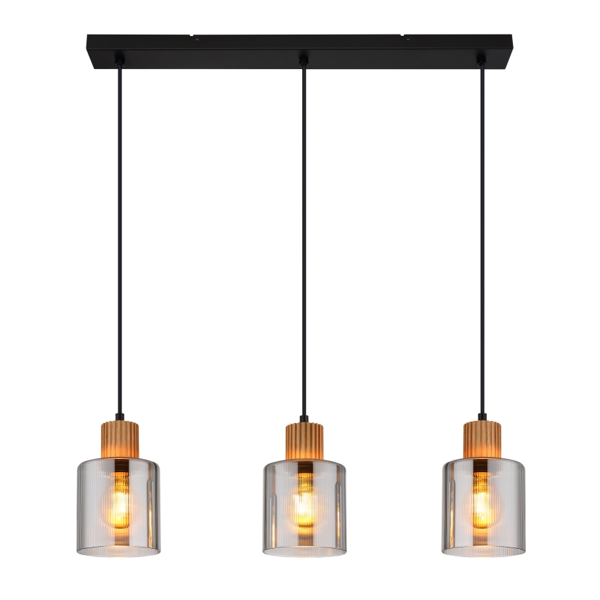 Globo - Κρεμαστό φωτιστικό οροφής 3xE27/25W/230V μαύρο