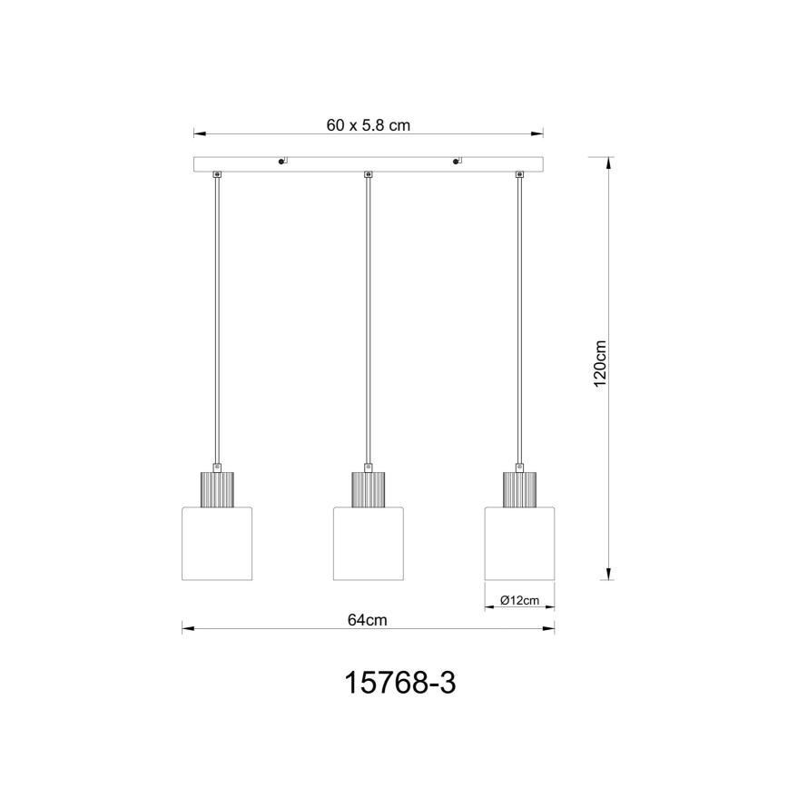 Globo - Κρεμαστό φωτιστικό οροφής 3xE27/25W/230V μαύρο