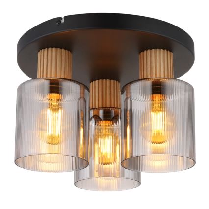 Globo - Πλαφονιέρα οροφής 3xE27/25W/230V μαύρο διάμετρος 30 cm