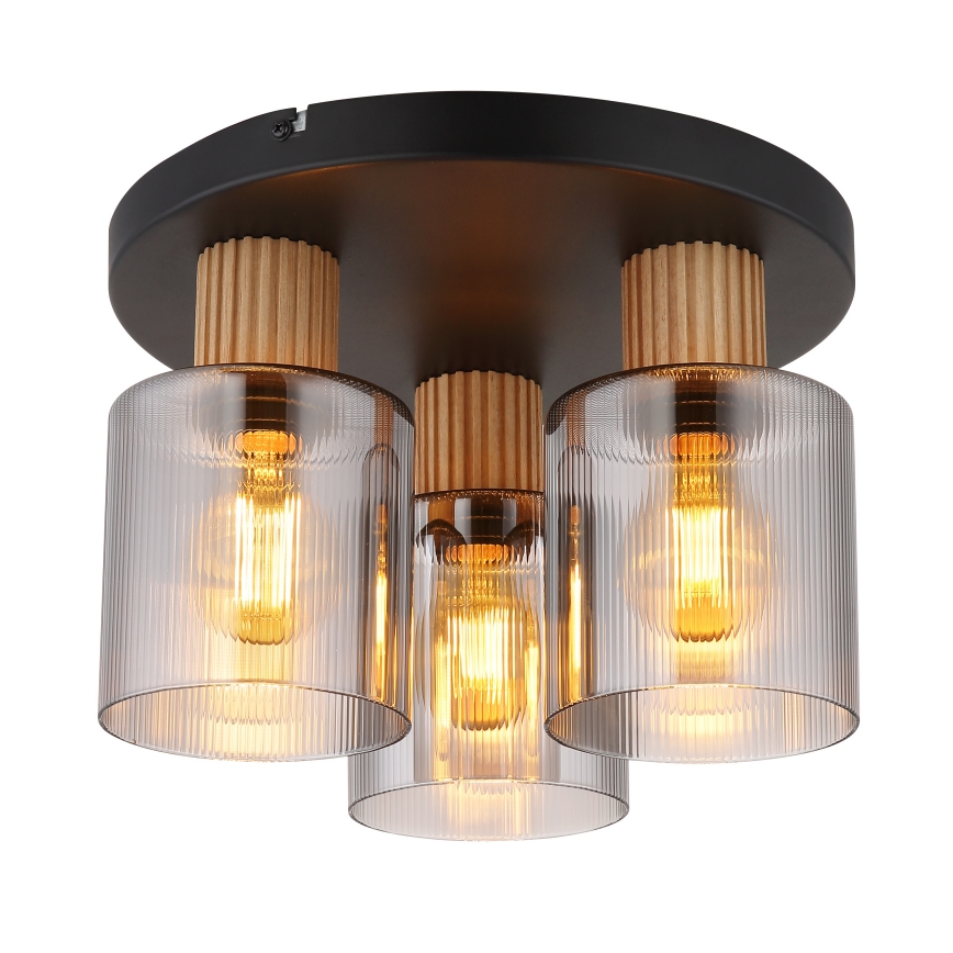 Globo - Πλαφονιέρα οροφής 3xE27/25W/230V μαύρο διάμετρος 30 cm