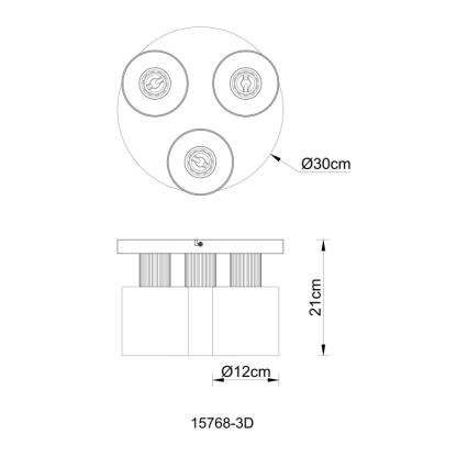 Globo - Πλαφονιέρα οροφής 3xE27/25W/230V μαύρο διάμετρος 30 cm