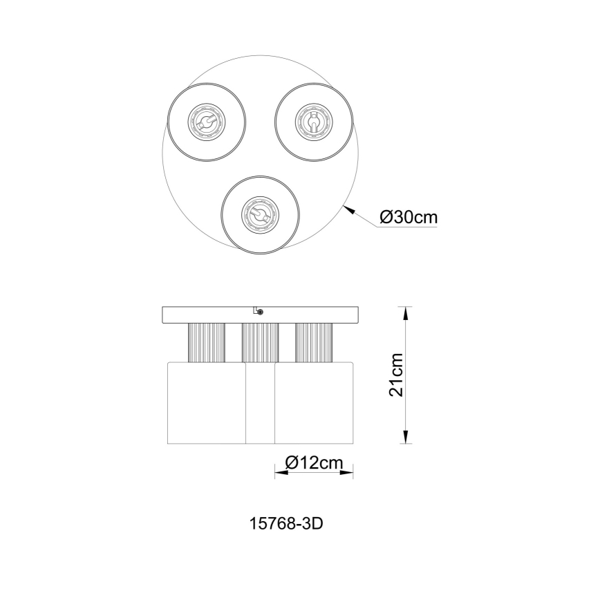 Globo - Πλαφονιέρα οροφής 3xE27/25W/230V μαύρο διάμετρος 30 cm