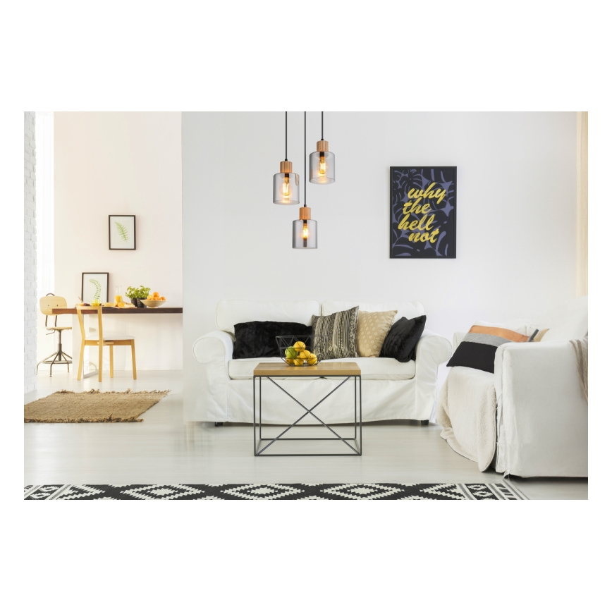 Globo - Κρεμαστό φωτιστικό με καλώδιο 3xE27/25W/230V διάμ. 30 cm