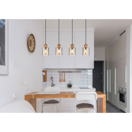 Globo - Κρεμαστό φωτιστικό οροφής 4xE27/25W/230V μαύρο