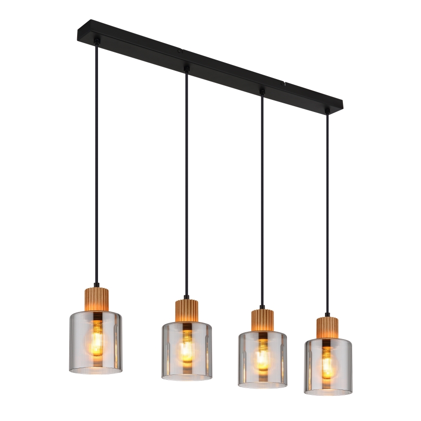 Globo - Κρεμαστό φωτιστικό οροφής 4xE27/25W/230V μαύρο