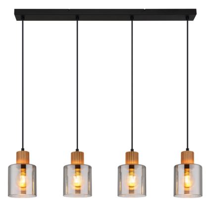 Globo - Κρεμαστό φωτιστικό οροφής 4xE27/25W/230V μαύρο