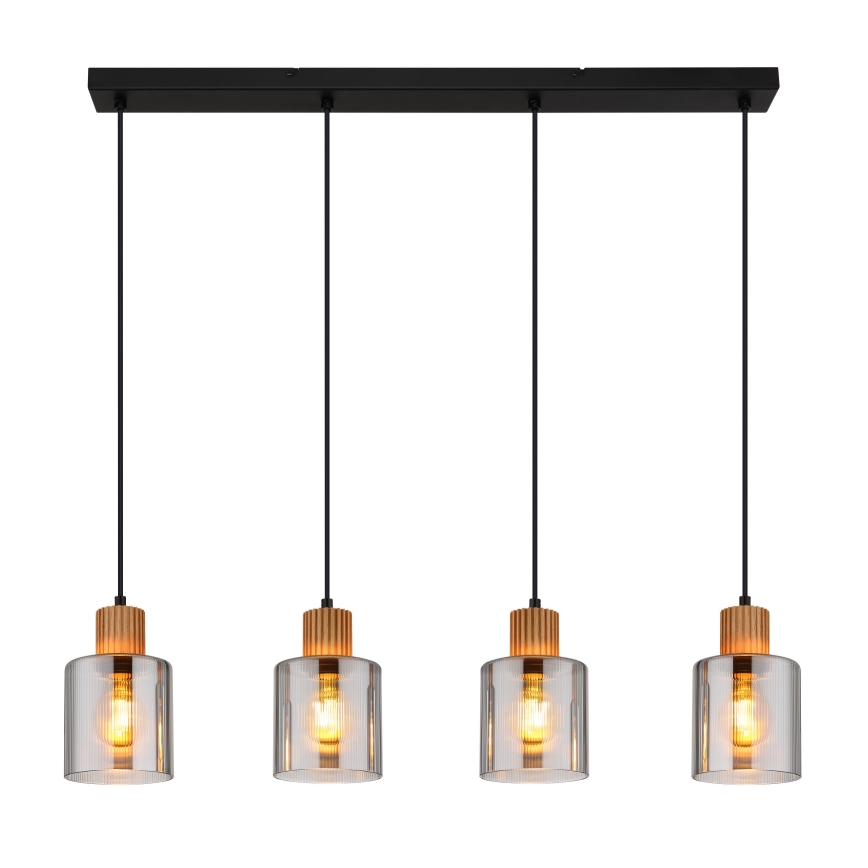 Globo - Κρεμαστό φωτιστικό οροφής 4xE27/25W/230V μαύρο