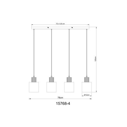 Globo - Κρεμαστό φωτιστικό οροφής 4xE27/25W/230V μαύρο