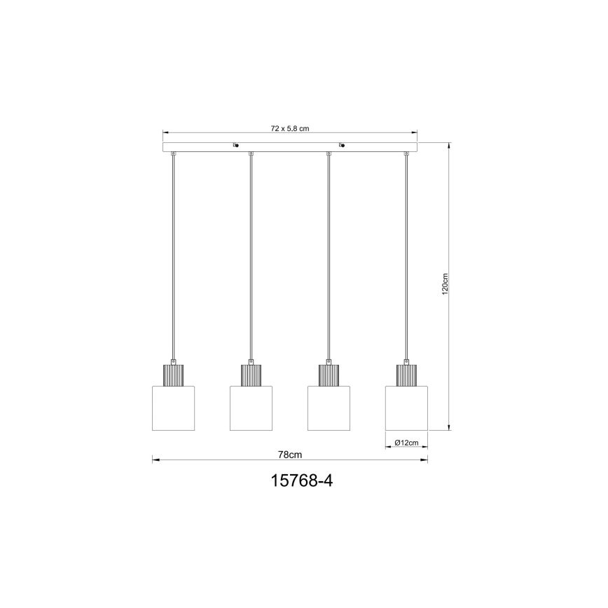 Globo - Κρεμαστό φωτιστικό οροφής 4xE27/25W/230V μαύρο