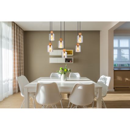 Globo - Κρεμαστό φωτιστικό οροφής 6xE27/25W/230V μαύρο