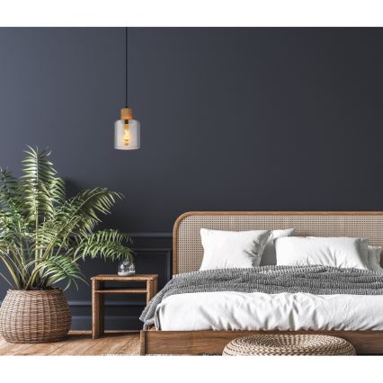 Globo - Κρεμαστό φωτιστικό οροφής 1xE27/25W/230V μαύρο διάμετρος 12 cm