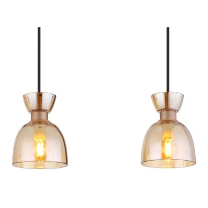 Globo - Κρεμαστό φωτιστικό οροφής 3xE14/40W/230V καφέ/φιμέ