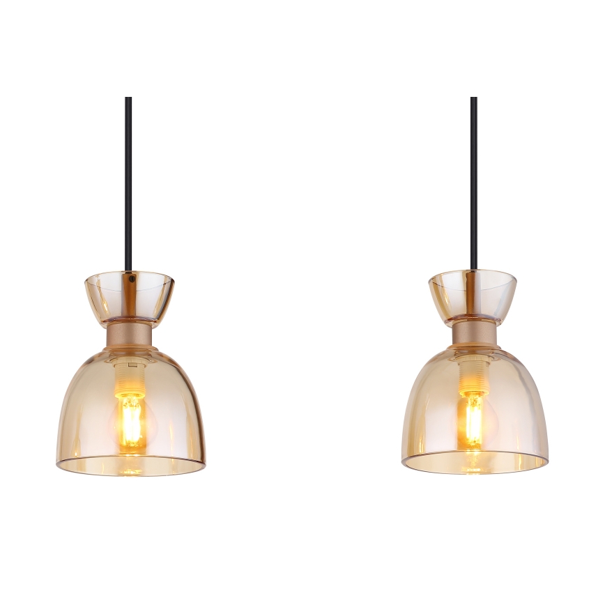 Globo - Κρεμαστό φωτιστικό οροφής 3xE14/40W/230V καφέ/φιμέ