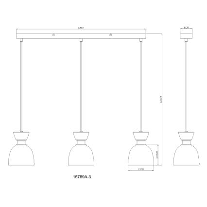 Globo - Κρεμαστό φωτιστικό οροφής 3xE14/40W/230V καφέ/φιμέ