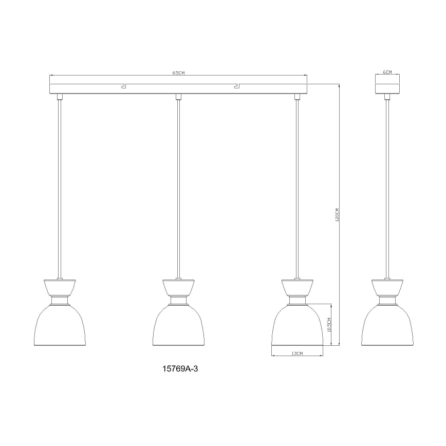 Globo - Κρεμαστό φωτιστικό οροφής 3xE14/40W/230V καφέ/φιμέ