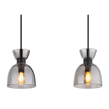 Globo - Κρεμαστό φωτιστικό οροφής 3xE14/40W/230V μαύρο/φιμέ