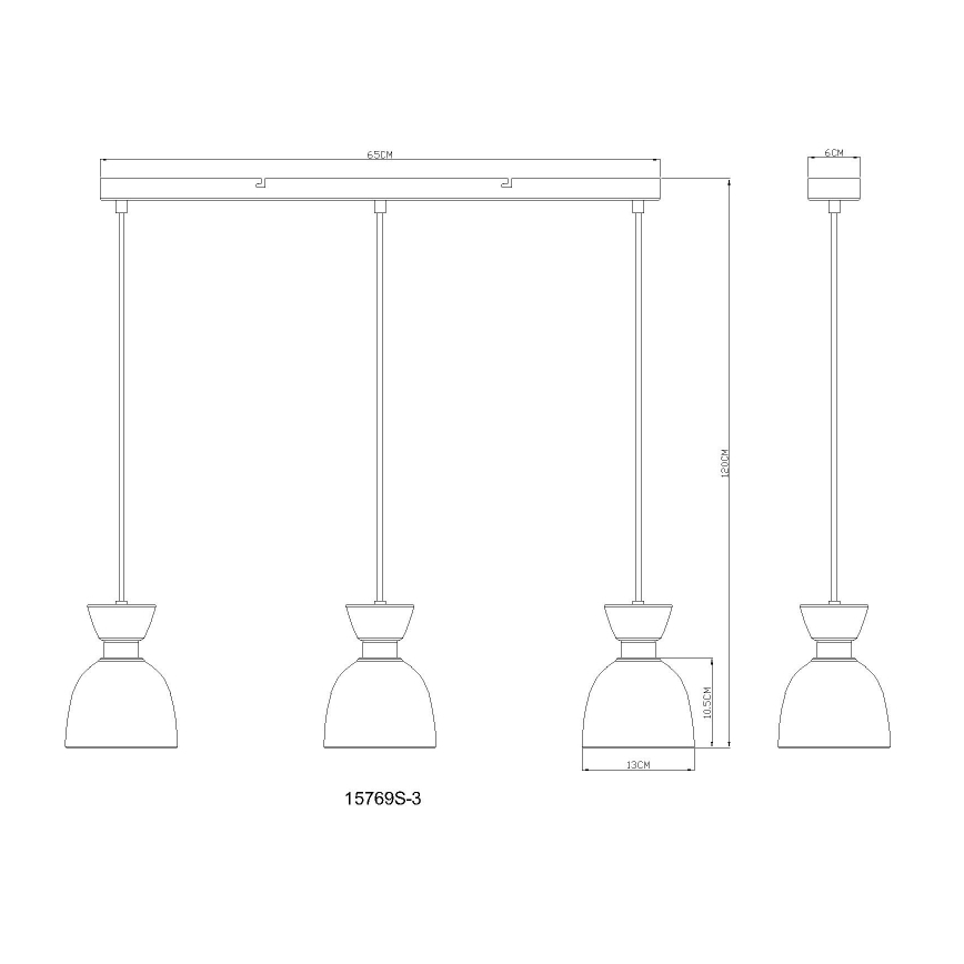 Globo - Κρεμαστό φωτιστικό οροφής 3xE14/40W/230V μαύρο/φιμέ