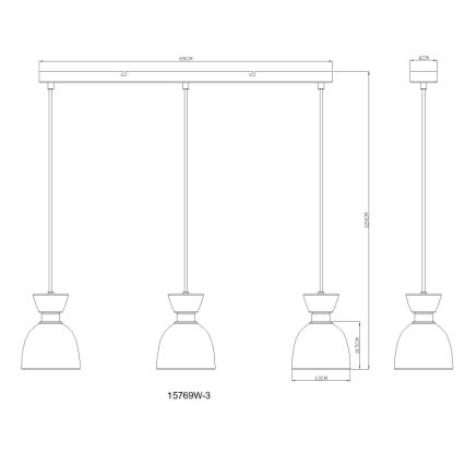 Globo - Κρεμαστό φωτιστικό οροφής 3xE14/40W/230V λευκό