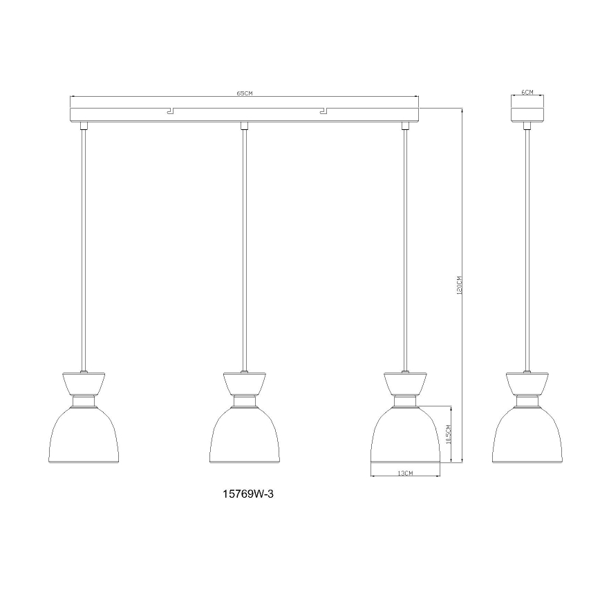 Globo - Κρεμαστό φωτιστικό οροφής 3xE14/40W/230V λευκό
