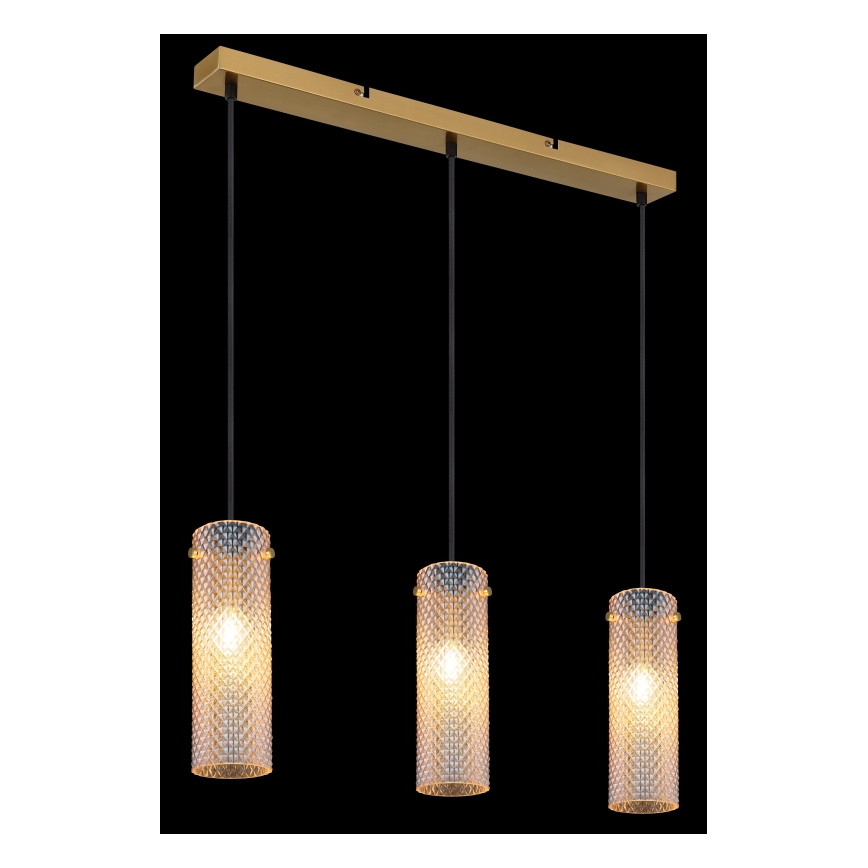 Globo - Κρεμαστό φωτιστικό οροφής 3xE14/40W/230V χρυσό