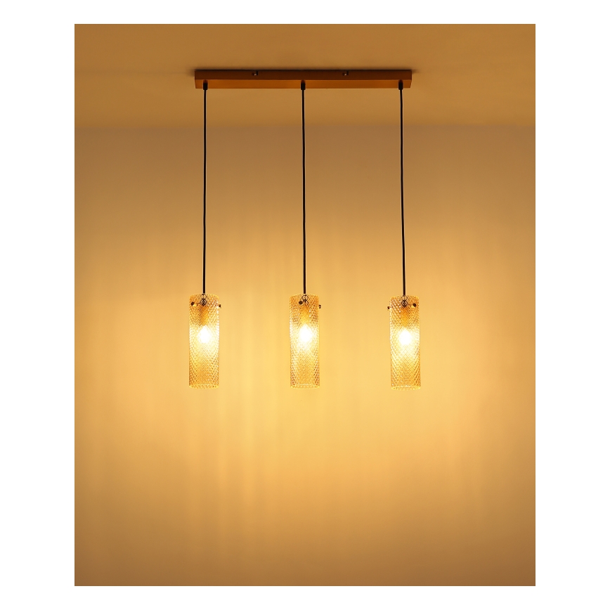 Globo - Κρεμαστό φωτιστικό οροφής 3xE14/40W/230V χρυσό