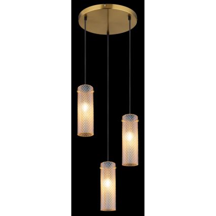 Globo - Κρεμαστό φωτιστικό οροφής 3xE14/40W/230V χρυσό