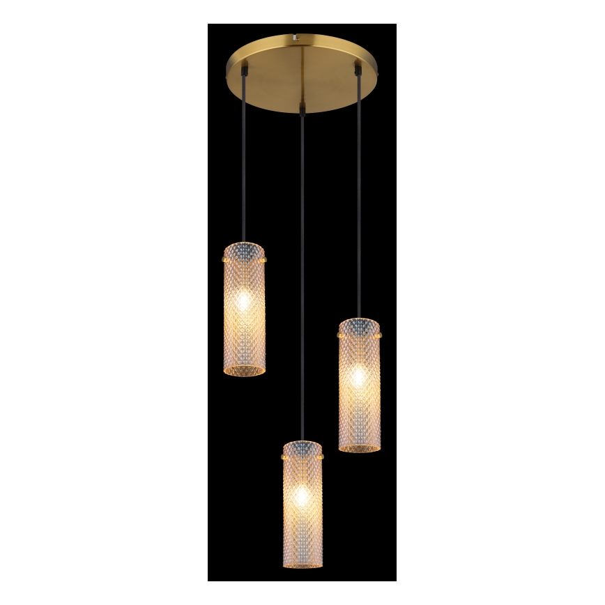 Globo - Κρεμαστό φωτιστικό οροφής 3xE14/40W/230V χρυσό