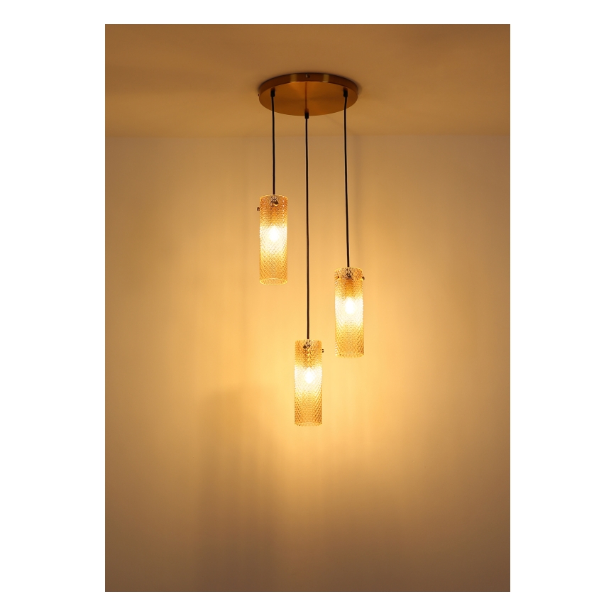 Globo - Κρεμαστό φωτιστικό οροφής 3xE14/40W/230V χρυσό