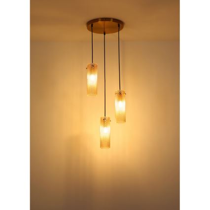 Globo - Κρεμαστό φωτιστικό οροφής 3xE14/40W/230V χρυσό
