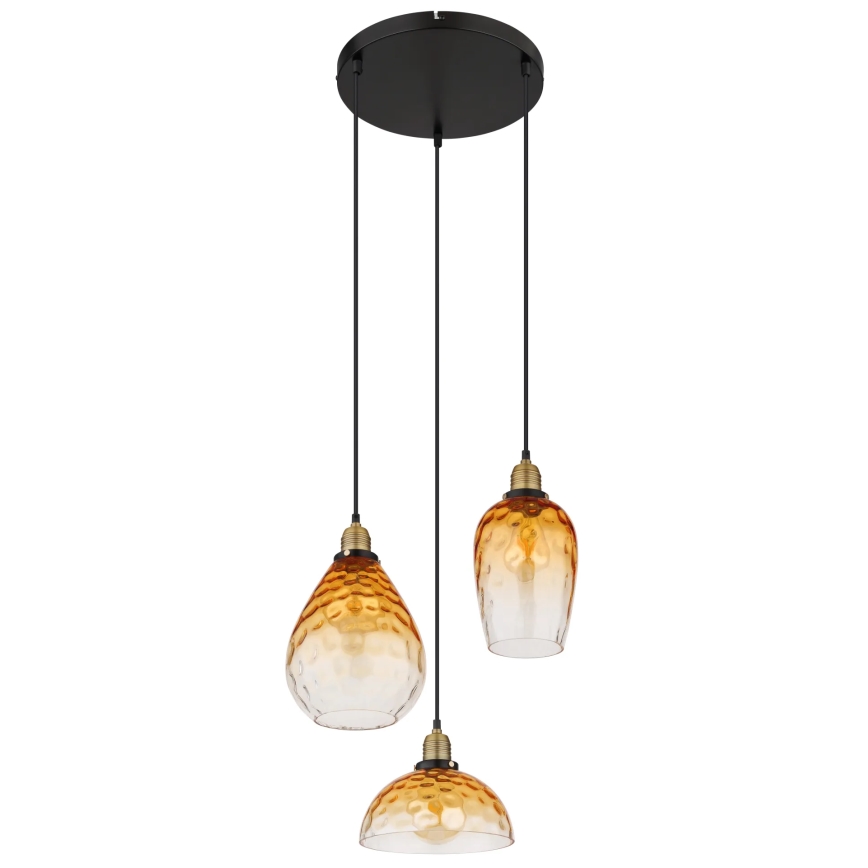 Globo - Κρεμαστό φωτιστικό οροφής 3xE27/60W/230V διάμετρος 46 cm πορτοκαλί