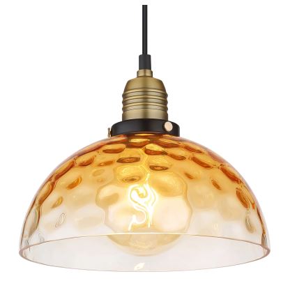 Globo - Κρεμαστό φωτιστικό οροφής 1xE27/60W/230V διάμετρος 25 cm πορτοκαλί