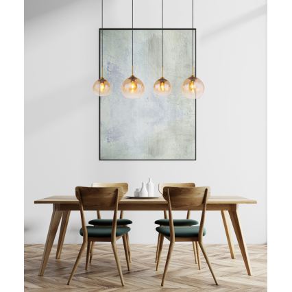 Globo - Κρεμαστό φωτιστικό σε καλώδιο 4xE27/60W/230V μπρούτζινο