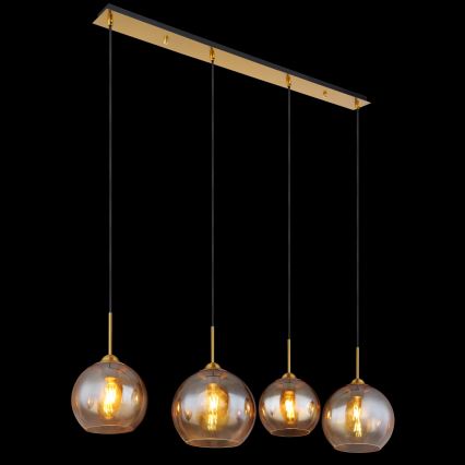 Globo - Κρεμαστό φωτιστικό σε καλώδιο 4xE27/60W/230V μπρούτζινο