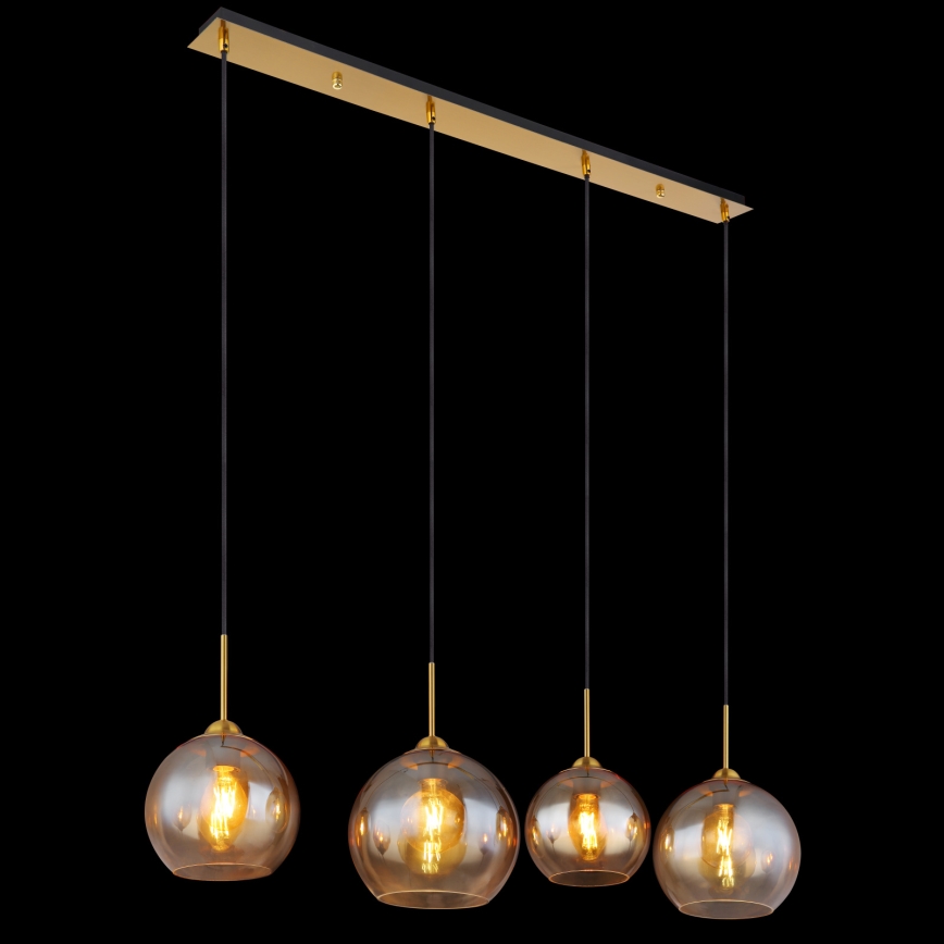 Globo - Κρεμαστό φωτιστικό σε καλώδιο 4xE27/60W/230V μπρούτζινο