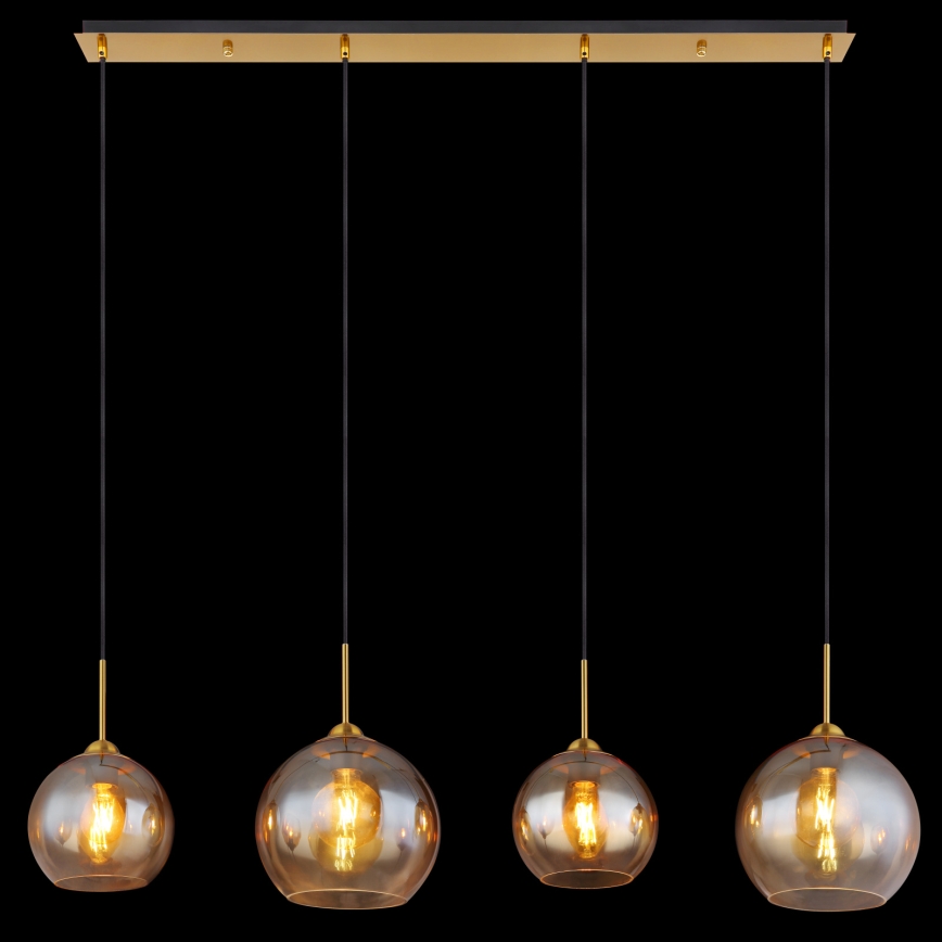 Globo - Κρεμαστό φωτιστικό σε καλώδιο 4xE27/60W/230V μπρούτζινο
