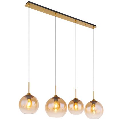 Globo - Κρεμαστό φωτιστικό σε καλώδιο 4xE27/60W/230V μπρούτζινο