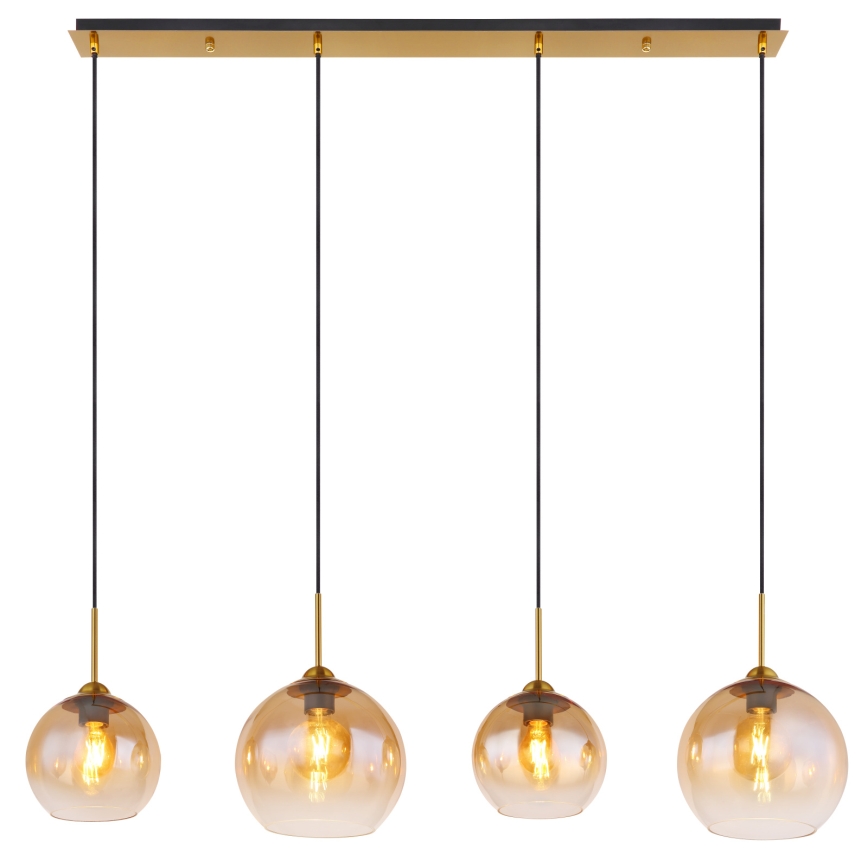 Globo - Κρεμαστό φωτιστικό σε καλώδιο 4xE27/60W/230V μπρούτζινο