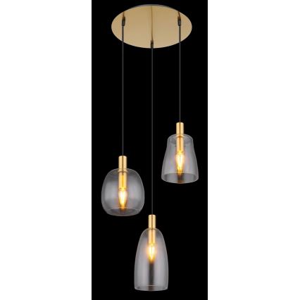 Globo - Κρεμαστό φωτιστικό οροφής 3xE14/40W/230V διάμετρος 43 cm ορείχαλκος