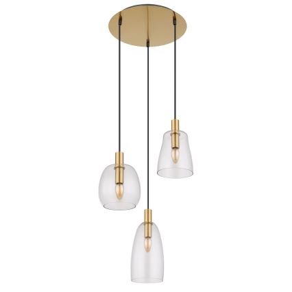 Globo - Κρεμαστό φωτιστικό οροφής 3xE14/40W/230V διάμετρος 43 cm ορείχαλκος