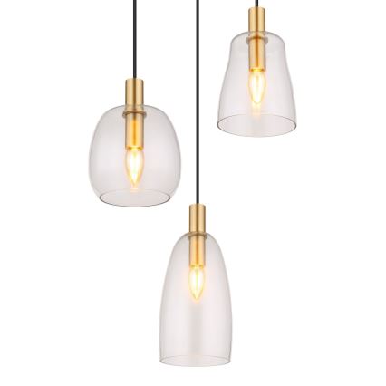 Globo - Κρεμαστό φωτιστικό οροφής 3xE14/40W/230V διάμετρος 43 cm ορείχαλκος